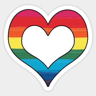 Heart Pride Flag Painted Design Sticker